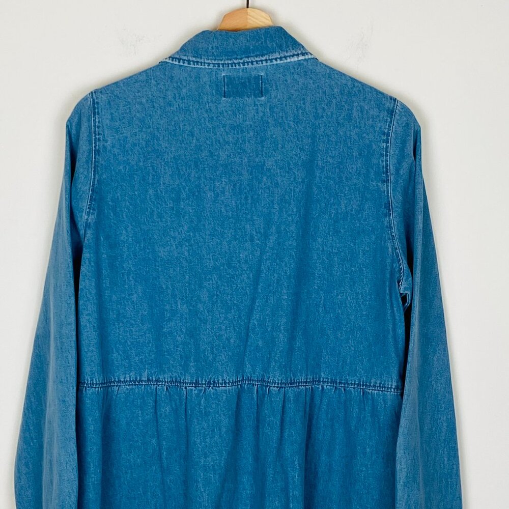 New Show Me Your Mumu Louisiana Denim Blue Dress Pockets 100% Cotton, Size M - Picture 10 of 13